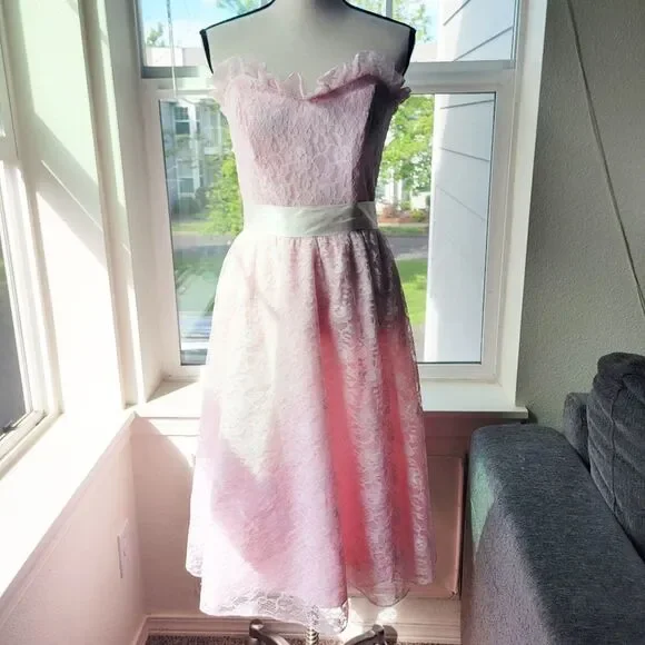 Vintage | Dresses | Vintage 98s Bubblegumpink Lace Promdress 11 | Poshmark